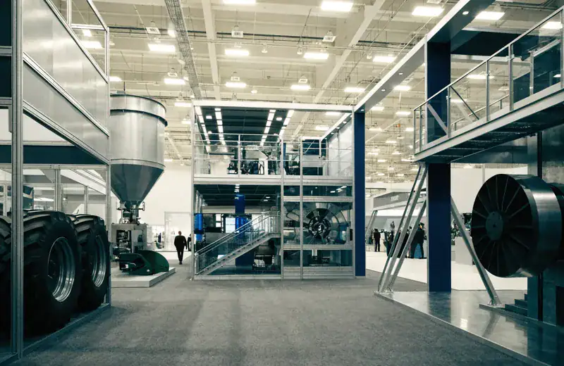 Estructura moderna de stand para feria en Zaragoza por NeoDesignEurope.